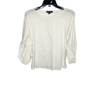 SAKS white top balloon sleeves size XS f